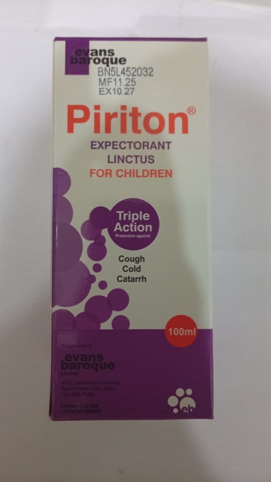 PIRITON CHILDERN 100ML (CHLORPHENIRAMINE)