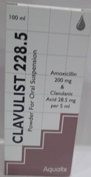 CLAVULIST 228.5 SUSP 1OOML (AMOXICILLIN/CLAVULANATE)