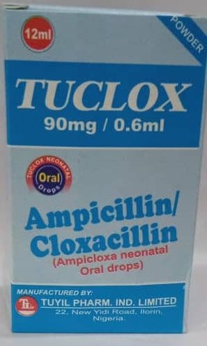 TUCLOX DROPS (AMPICILLIN/CLOXACILLIN 12ML)