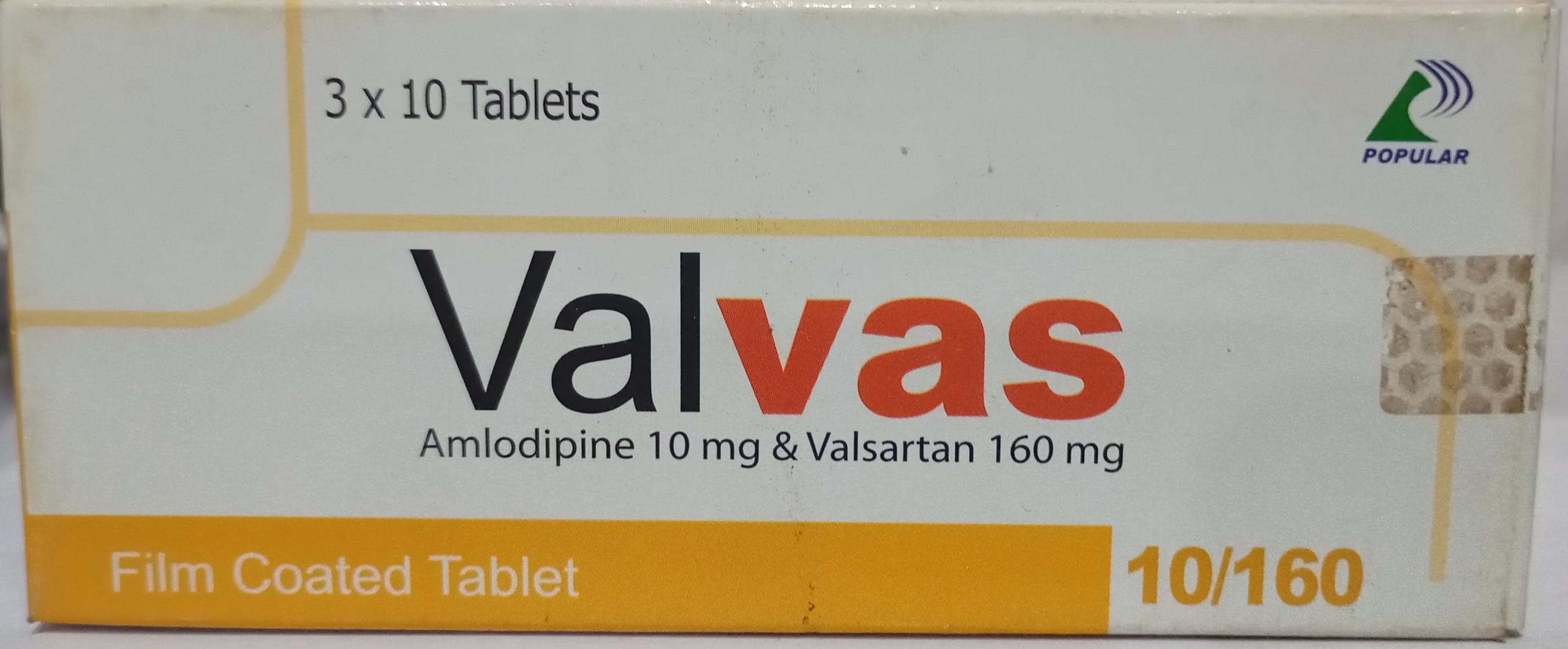 VALVAS (AMLODIPINE & VALSARTAN 10/160MG)