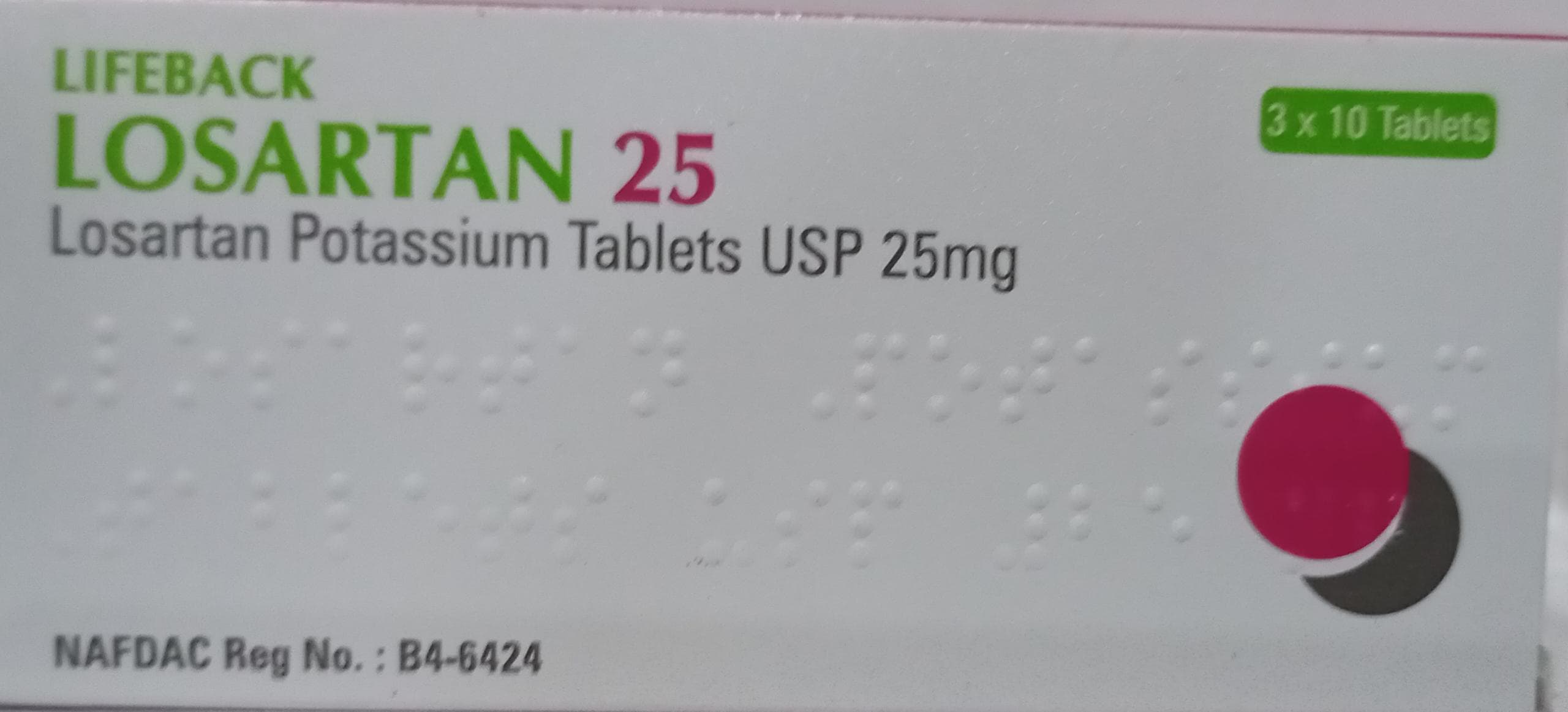 LOSARTAN POTASSIUM 25MG (LIFEBACK)