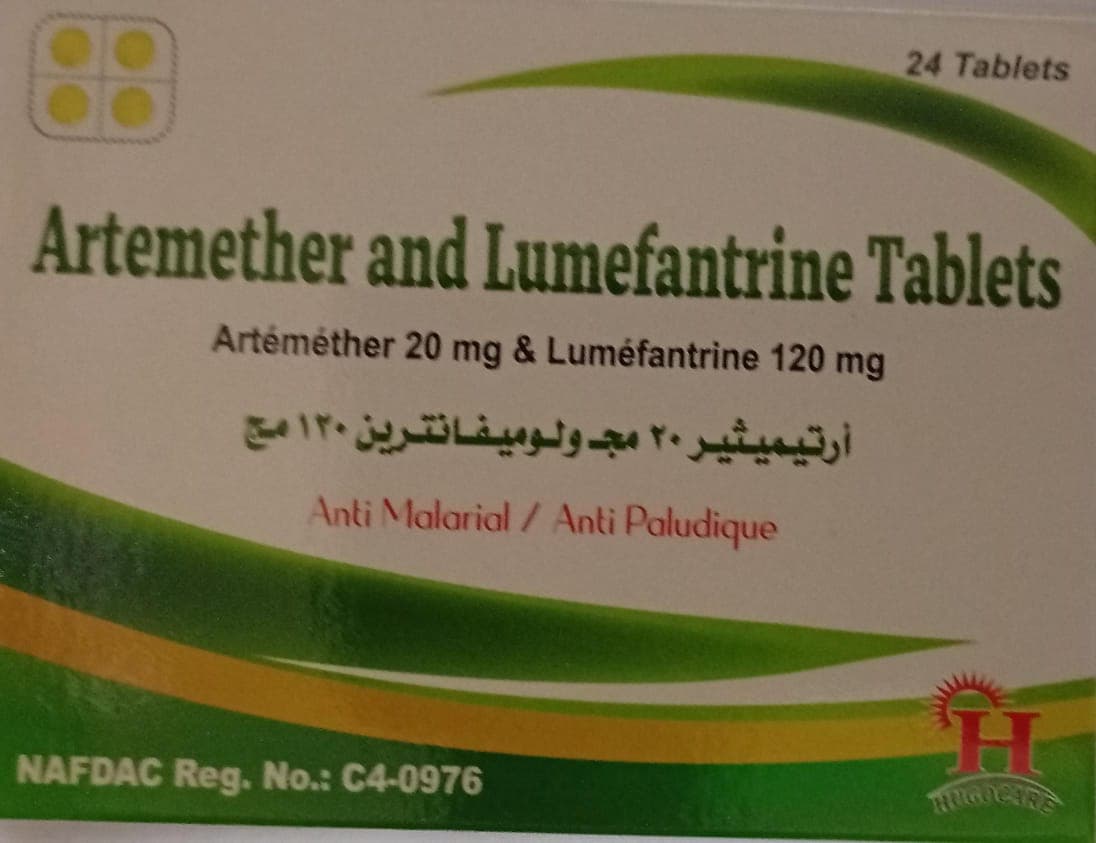ARTEMETHER & LUMEFANTRINE (HUGO CARE) *24 20/120MG