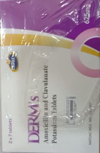 AMOXICILLIN AND CLAVULANATE 625 (DERMS)