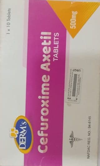 CEFUROXIME AXETIL 500MG (DERMS)