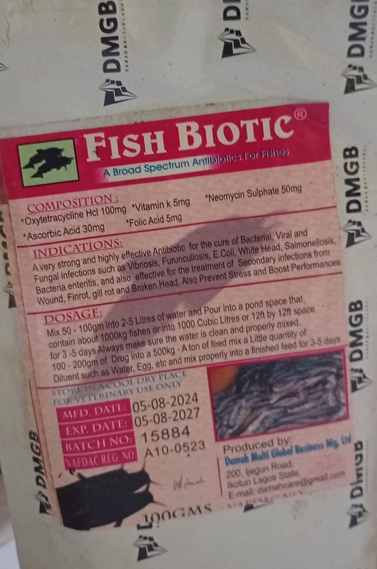 FISH BIOTIC 100G (A BROAD SPECTRUM ANTIBIOTICS FOR FISHES)