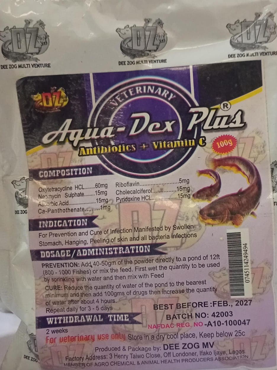 AQUADEX PLUS 100GM (ANTIBIOTICS + VITAMIN C)
