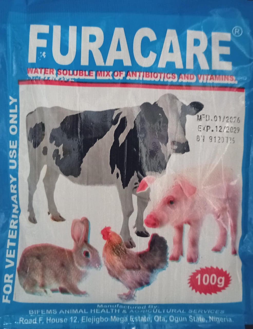 OXYTECT + COLISTIN SULPHATE + VITAMINS (FURACARE) 100G