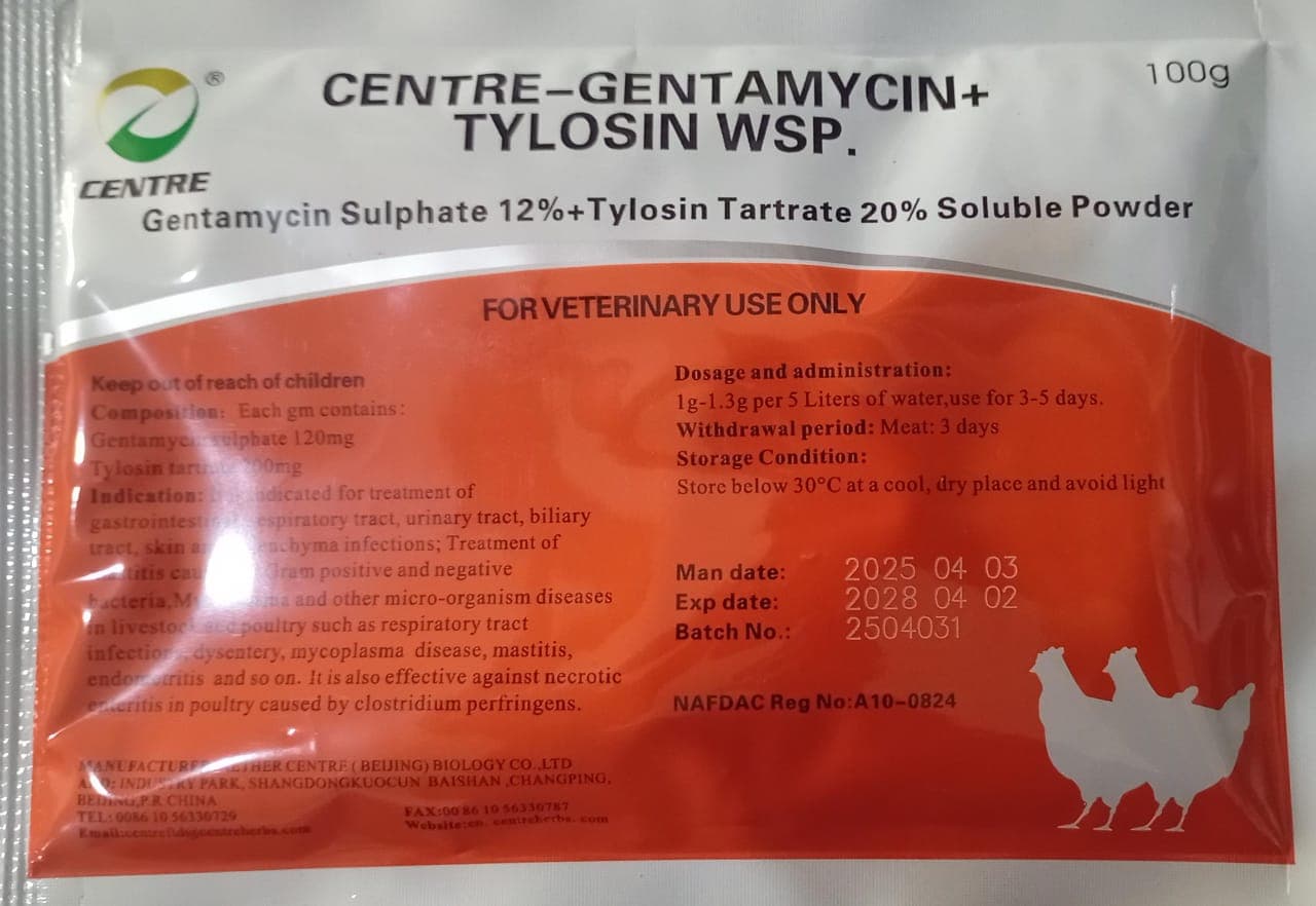 GENTAMYCIN-TYLOSIN (CENTRE) WSP 100G