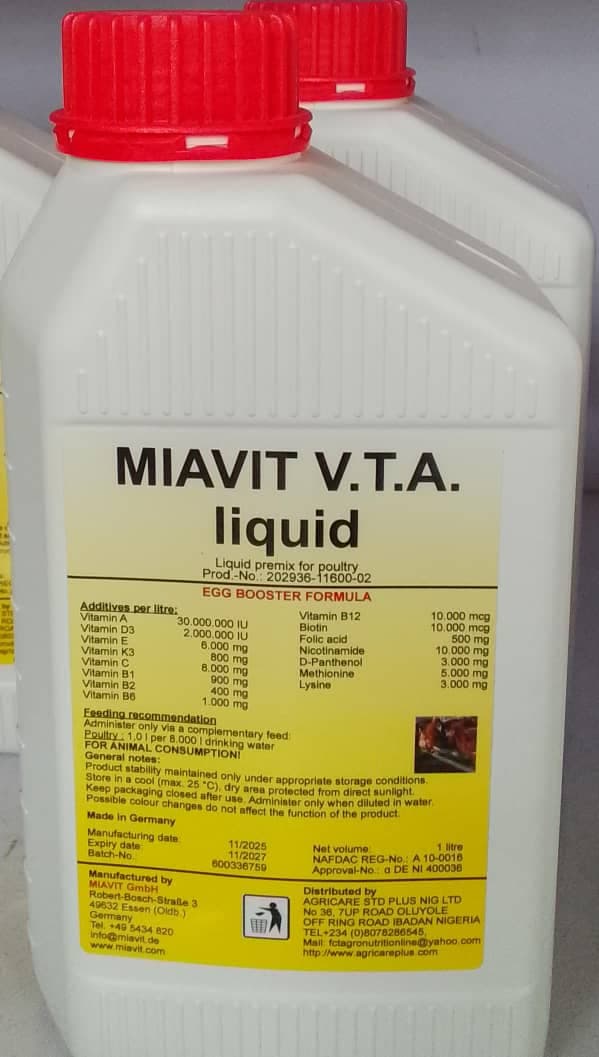 LIQUID PREMIX FOR POULTRY 1L (MIAVIT V.T.A LIQUID)
