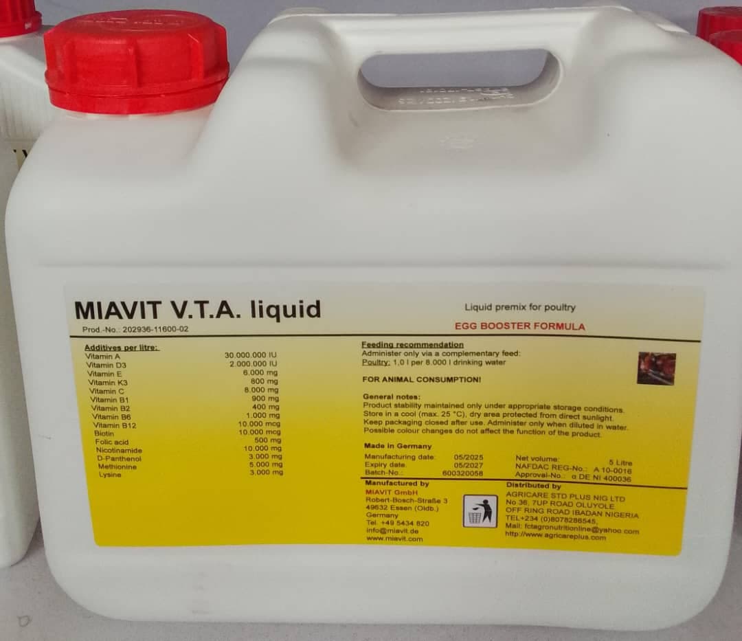 LIQUID PREMIX FOR POULTRY 5L (MIAVIT V.T.A LIQUID)