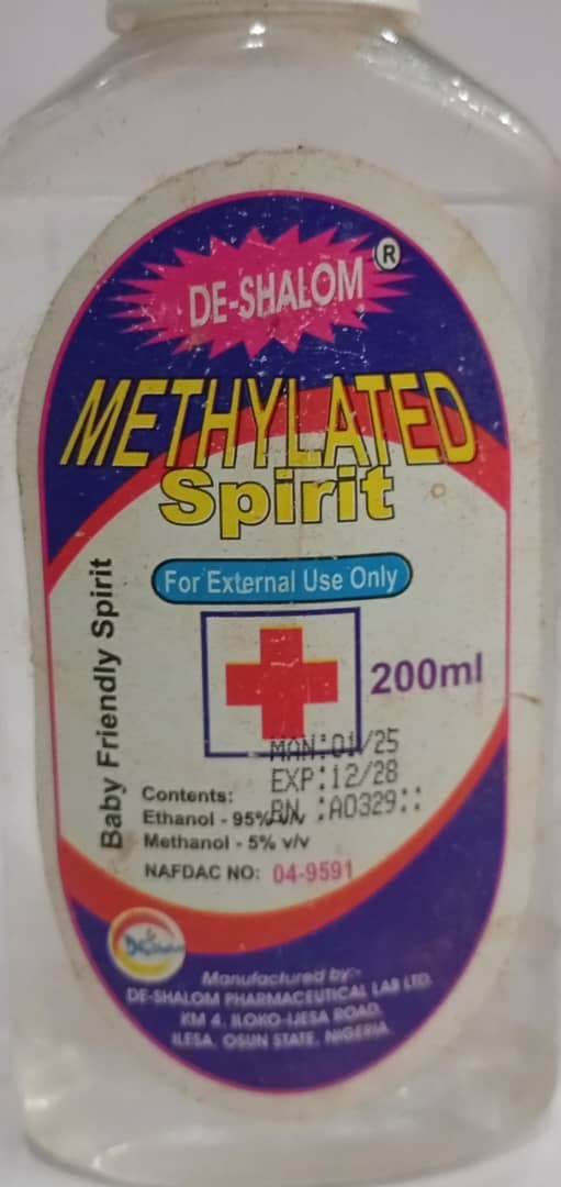 METHYLATED SPIRIT 200ML (DE SHALOM)